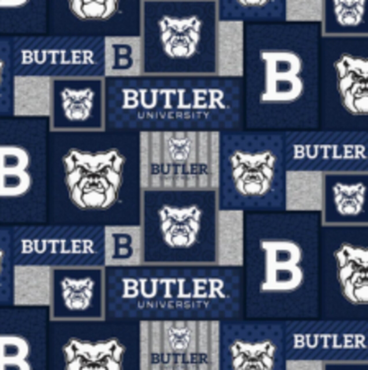 NCAA Butler University Patch Fleece BUT1177 Fabric by the Yard